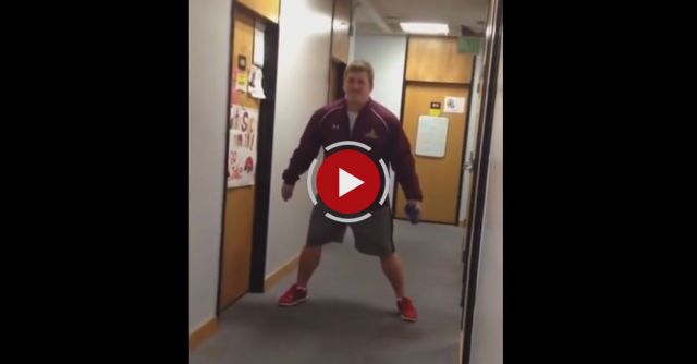 Girl That Used To Play Rugby Thinks She Can Take Down College Linebacker