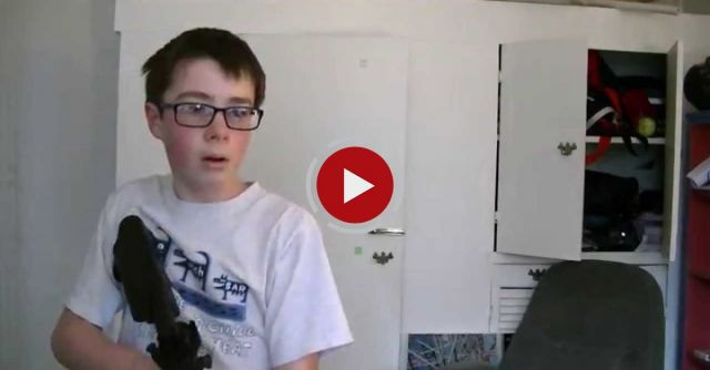 Kid Shoots Screen With Airsoft Gun