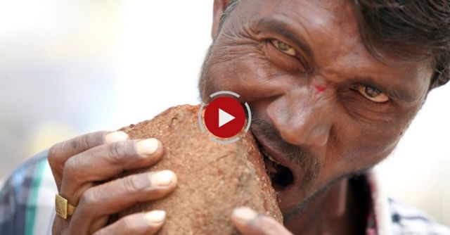 Man Addicted To Eating Bricks, Mud And Gravel