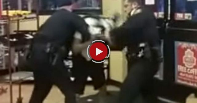 Man On Drugs Resists Being Taken Out Of Store By Police 
