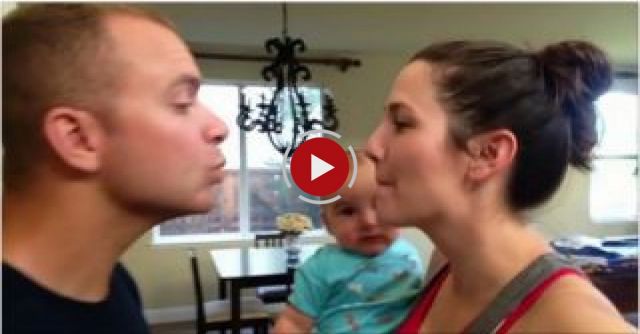 Baby LAUGHS When Mom And Dad Kiss!
