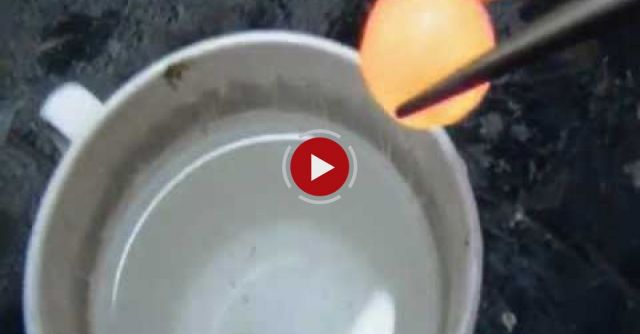 Red Hot Nickel Ball In Water