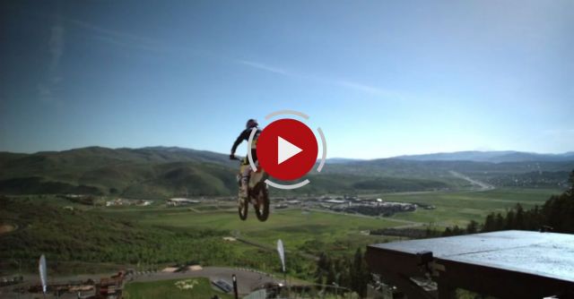 Insane Motorcycle Jump From A Ski Jumping Hill
