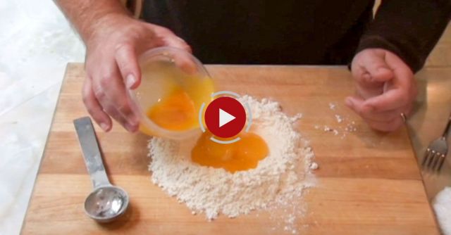 Making Pasta Dough - NoRecipeRequired.com