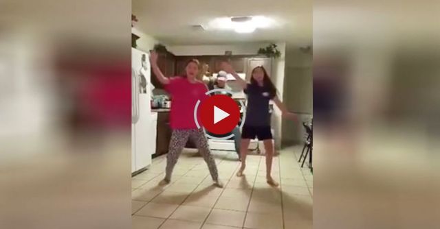 Father Secretly Video Bombing His Daughters Dancing