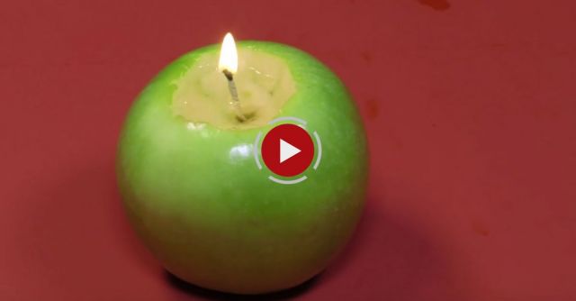 Make A Candle From An Apple In 1 Minute