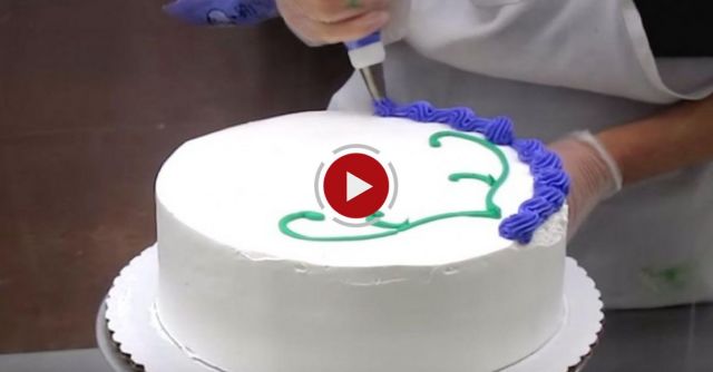 Lady Making A Birthday Cake