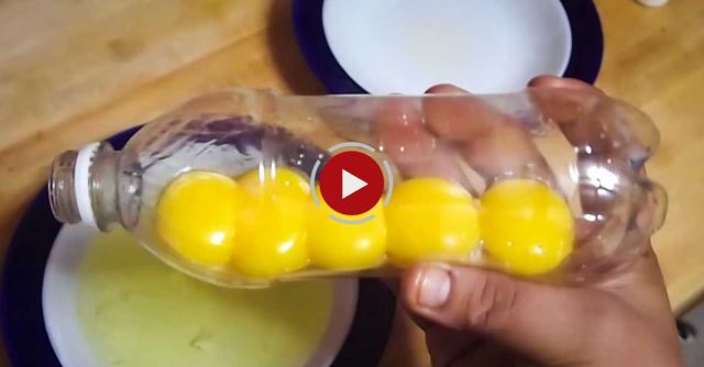 Separating 5 Egg Yolks With A Water Bottle