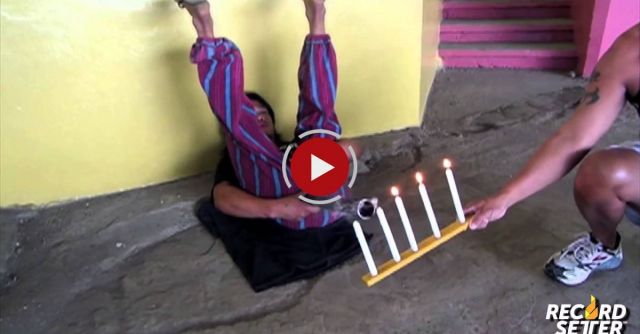 Most Lit Candles Extinguished By Farting 