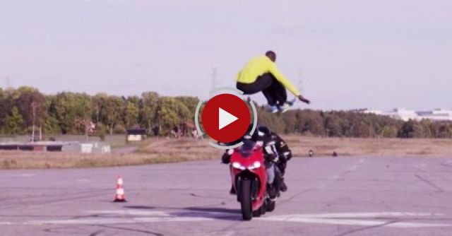 Epic Jump Over Two Motorcycles 
