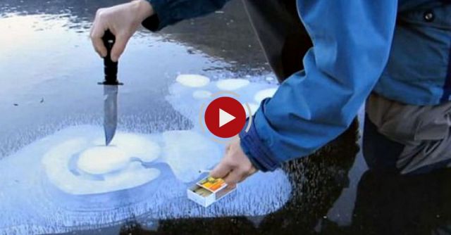 Fun With Burning Methane On A Lake First Experiment