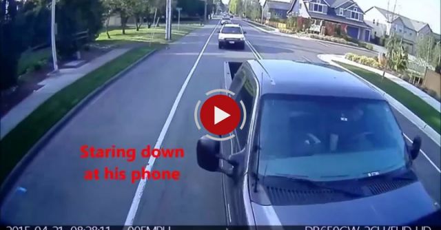 Texting Driver Car Accident Caught On DashCam 