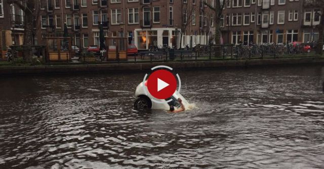  Dramatic Rescue Of Mother And Child From Sinking Car In Amsterdam