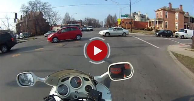 Motorcycle Crash At Blocked Intersection