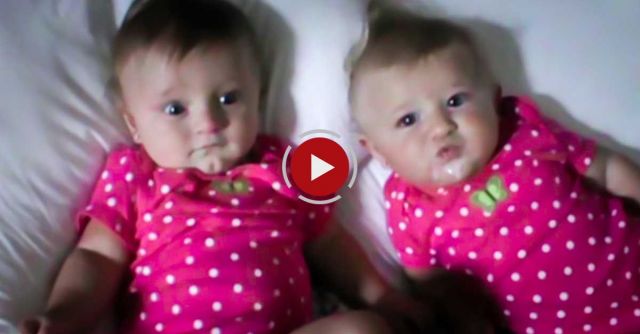 Funny Baby Makes Her Twin Sister Laugh
