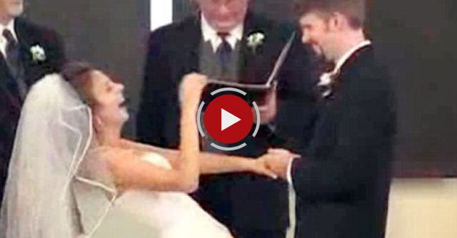 Bride Can't Stop Laughing During Wedding Vows