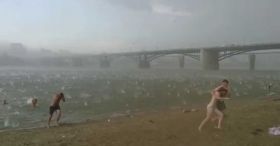 A Sudden Hail Storm In Russia 
