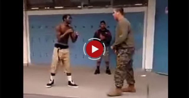 Marine Beats Thug