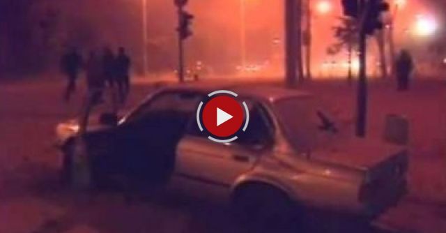 NATO Bombing Of The City Of Belgrade (Serbia) (Knez Milos Street) In 1999.