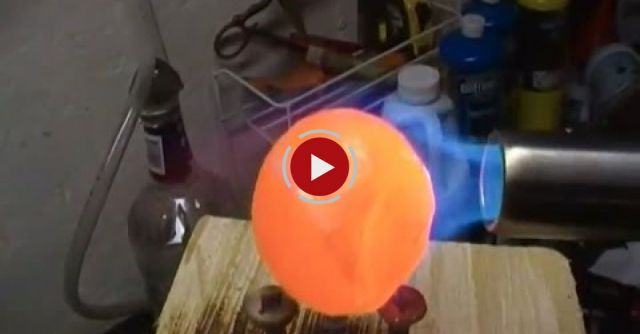 Bigger Red Hot Nickel Ball In Hot Water