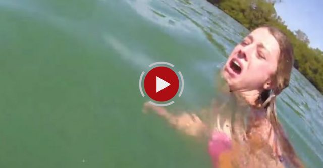 Girl Getting Attacked By A Manatee