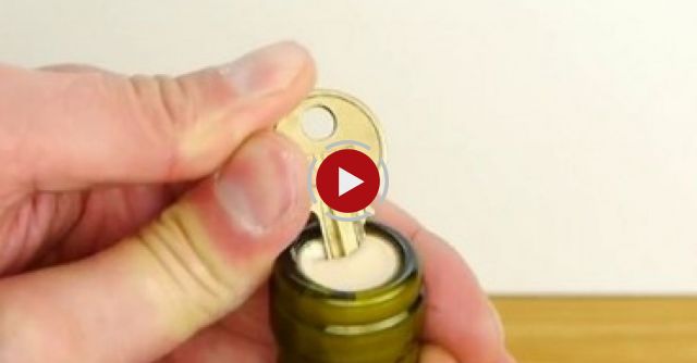 How To Open Wine In An Emergency With A Key - Life Hack