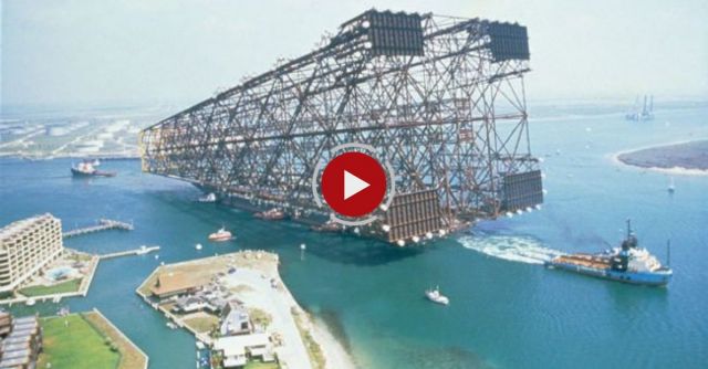Watch As A Massive Oil Platform Gets Towed Out To Sea — It’s Overwhelmingly Huge
