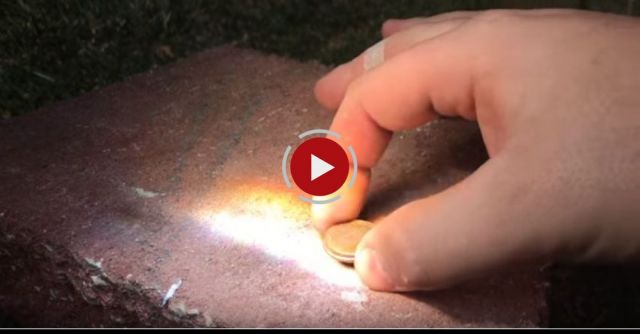 Melting Pennies With Fresnel Lens Solar Power