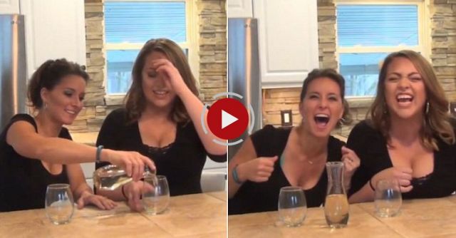 Two Women Drink Helium Infused Wine