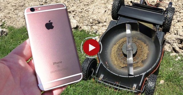 IPhone 6s Upside Down Lawn Mower Scratch Test! - GizmoSlip