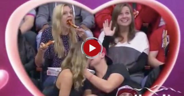 Pizza Girl On The Kisscam