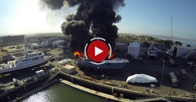 Drone Films Yacht Fire