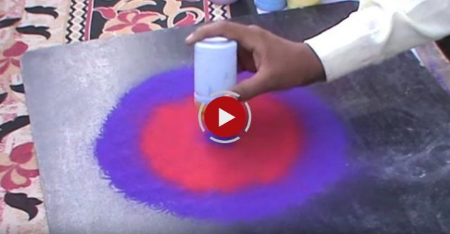 Making Rangoli Designs Using Stencil