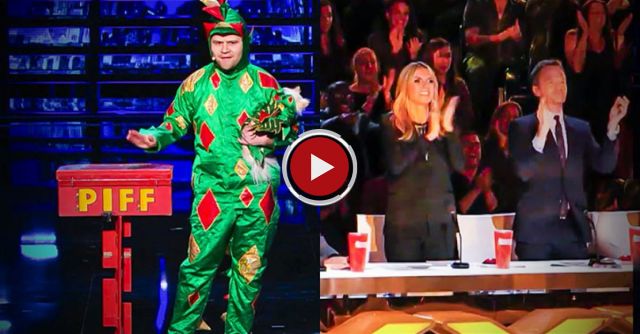 Piff The Magic Dragon: Comedic Magician Kisses Heidi Klum - America's Got Talent 2015