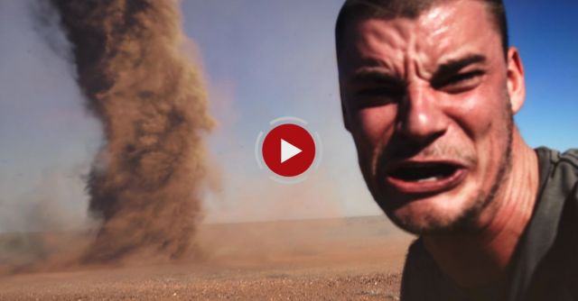 Crazy Guy Runs Into Outback Tornado To Take Selfie