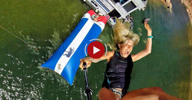 Human Water Catapult - 55 Foot Launch! In 4k