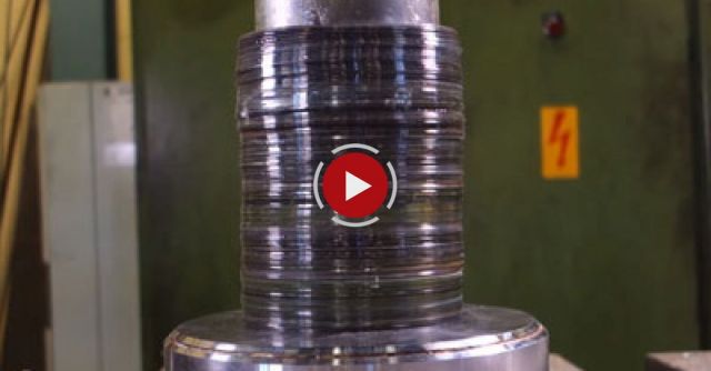 Crushing DVDs For Dudesons With Hydraulic Press
