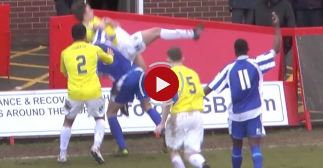Unbelievable Body Slam In A Football Game - Worcester City Vs Stockport County
