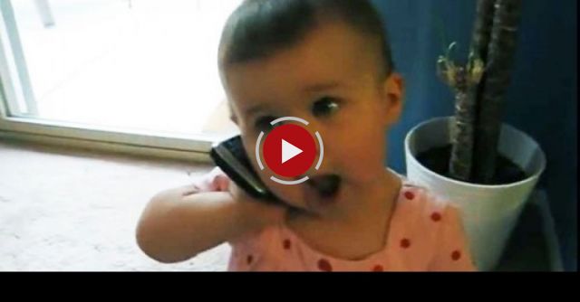 Hilarious! Baby Talking On The Phone
