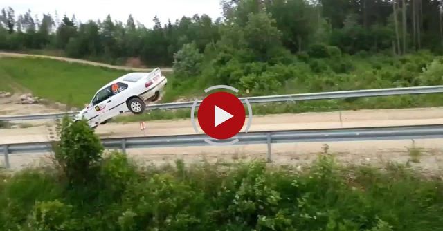 Rally BMW M3 Huge Jump!