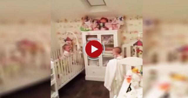 Twins Playing Peekaboo