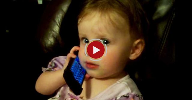 Baby Talking To Dad On Phone Funny Girl