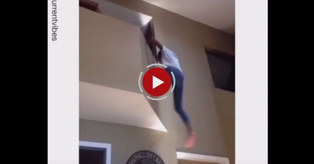 Girl Falls And Breaks Fish Tank