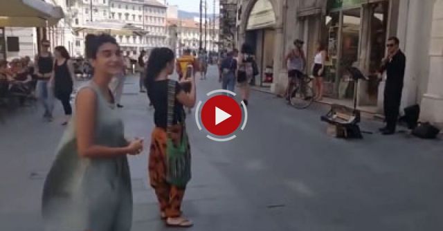 [Fixed Rotation] Palestinian Tourist Dancing In Italy