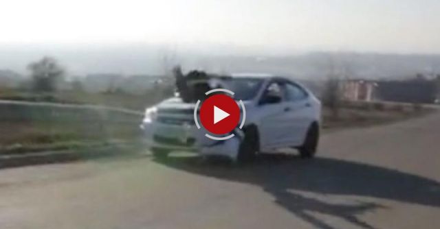 Skateboarder Slams Into Car