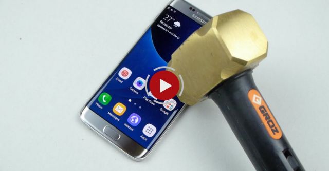Samsung Galaxy S7 Edge Hammer & Knife Scratch Test