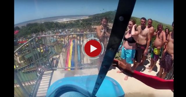 POV Go Pro Down The Aqua-Loop Water Slide At Wild Waves