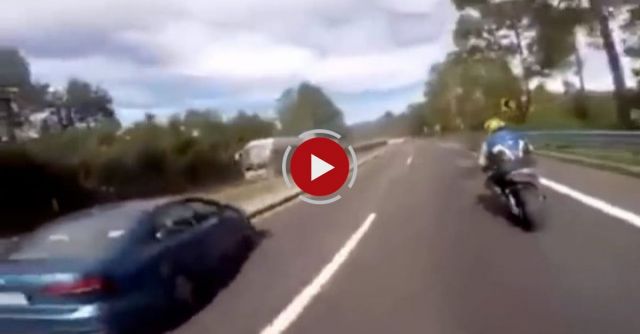 Woman Pulls The Hand Break On A Car While Her Boyfriend Was Racing Down A Mexican Highway