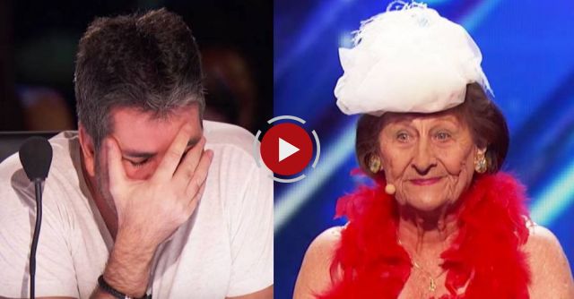 90-year-old lady comes out. What she does makes Simon absolutely melt down