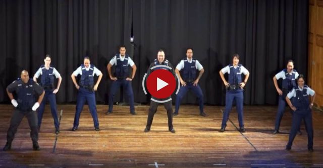 9 cops assume position. When they get started, you'll dance in your chair